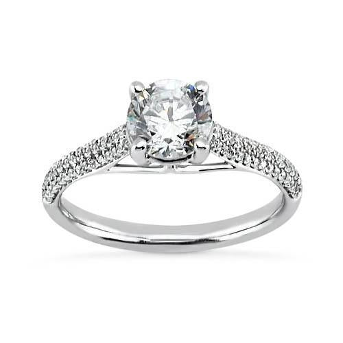 Anello di fidanzamento con diamanti da 2.25 carati con accenti in oro bianco 14K - harrychadent.it