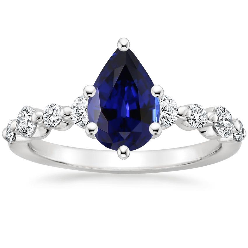 Anello di fidanzamento con diamanti e pera blu zaffiro con accenti 6.75 carati - harrychadent.it