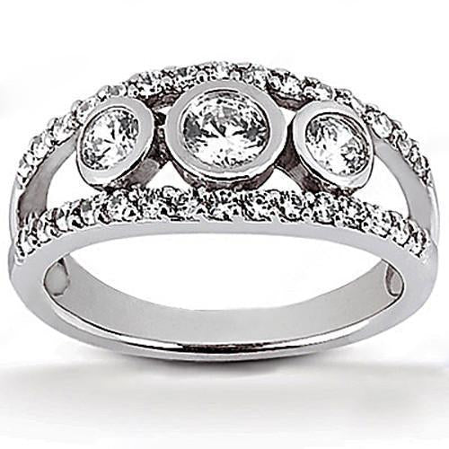 Anello di fidanzamento con diamanti in pietra da 1.46 carati con accenti in oro bianco - harrychadent.it