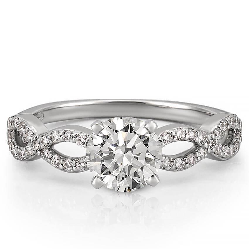 Anello di fidanzamento con diamanti rotondi in oro bianco da 1,20 carati con accenti di gioielli - harrychadent.it