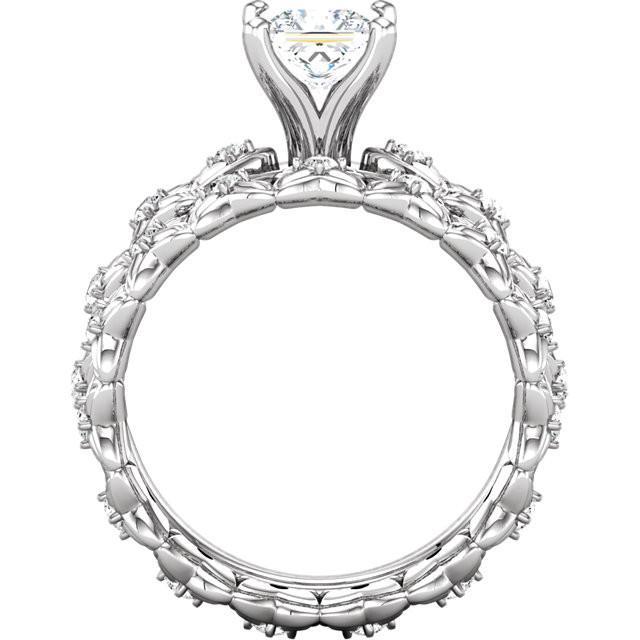 Anello di fidanzamento con diamanti stile vintage 1.65 carati in oro bianco 14K - harrychadent.it
