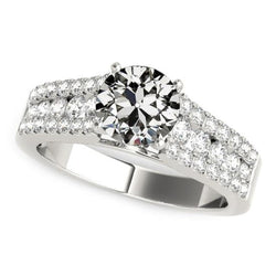 Anello di fidanzamento con diamanti taglio antico, gioielli da donna, 5 carati, impostazione pavé