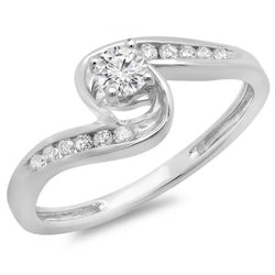 Anello di fidanzamento con gambo diviso con diamanti a taglio rotondo da 1,60 ct