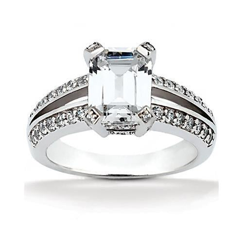 Anello di fidanzamento con grande diamante solitario da 2.60 carati con accenti - harrychadent.it