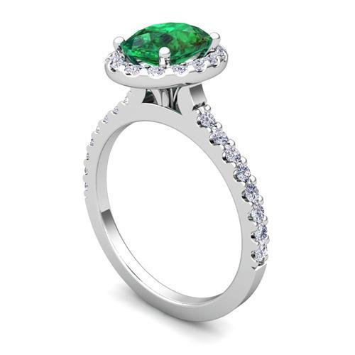Anello di fidanzamento con smeraldo verde ovale da 4,30 ct e diamante - harrychadent.it