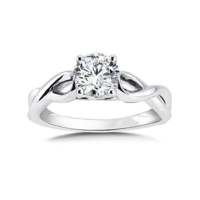 Anello di fidanzamento con diamante solitario rotondo 2 carati in oro bianco 14K - harrychadent.it