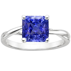 Anello di fidanzamento con solitario zaffiro radiante 2.50 carati con gambo diviso