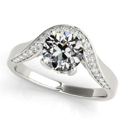 Anello di fidanzamento con taglio a miniera di diamanti, 4 poli, 3,50 carati