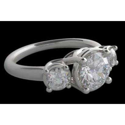 Anello di fidanzamento con tre diamanti Lucida 2.50 carati in oro bianco - harrychadent.it