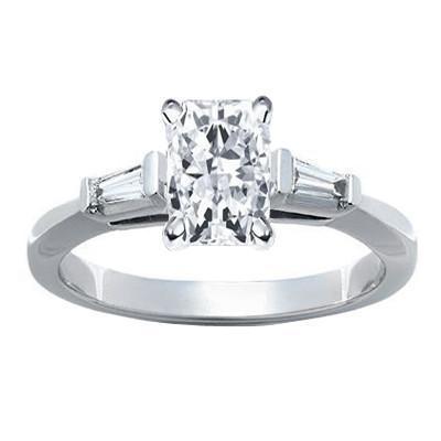 Anello di fidanzamento con tre pietre di diamante da 1.61 carati in oro bianco 14K - harrychadent.it