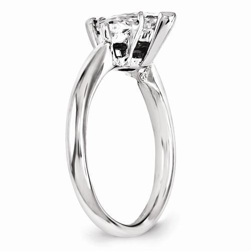 Anello di fidanzamento con tre pietre di diamanti 1.30 Carati 14K Oro bianco - harrychadent.it