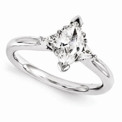 Anello di fidanzamento con tre pietre di diamanti 1.30 Carati 14K Oro bianco