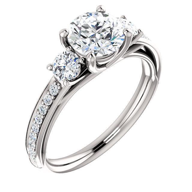 Anello di fidanzamento con tre pietre di diamanti brillanti rotondi da 2.04 carati - harrychadent.it