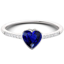 Anello di fidanzamento con zaffiro blu di Ceylon da 2,50 carati e castone con diamanti