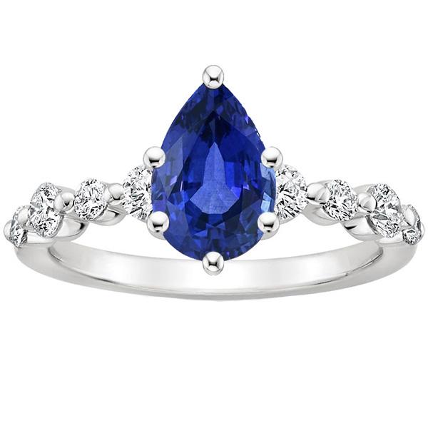 Anello di fidanzamento con zaffiro blu e diamante rotondo con accenti 4.25 carati - harrychadent.it