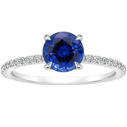 Anello di fidanzamento con zaffiro di Ceylon con accenti oro 2.50 carati 14K