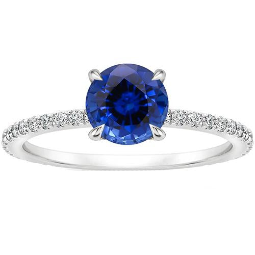 Anello di fidanzamento con zaffiro di Ceylon con accenti oro 2.50 carati 14K - harrychadent.it