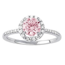 Anello di fidanzamento con zaffiro rosa e diamante da 1,75 carati