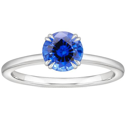 Anello di fidanzamento da donna 2 carati Nuovo solitario in oro bianco con zaffiro blu - harrychadent.it