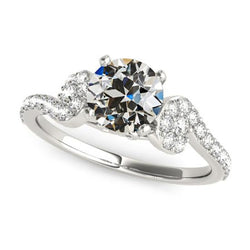 Anello di fidanzamento da donna Old Mine Cut Diamante 4 carati gioielli