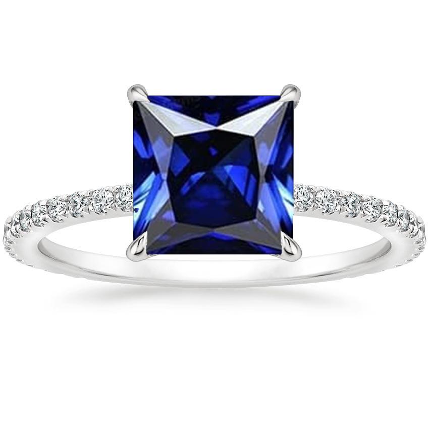 Anello di fidanzamento da donna con diamante e zaffiro blu con accenti 6 carati - harrychadent.it