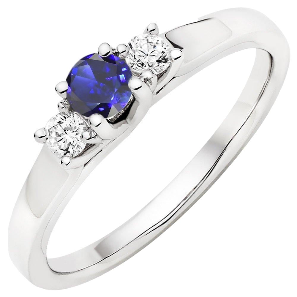 Anello di fidanzamento da donna con diamante rotondo 2 carati in oro blu zaffiro 14K - harrychadent.it