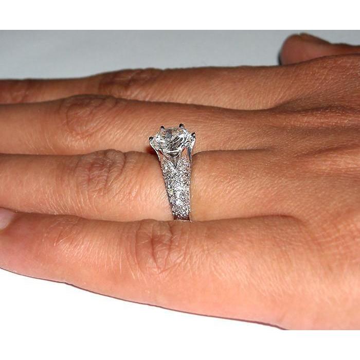 Anello di fidanzamento da donna con diamante taglio rotondo. oro bianco 2.75 carati - harrychadent.it