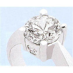 Anello di fidanzamento da donna con tre diamanti in pietra da 1.10 carati in oro bianco