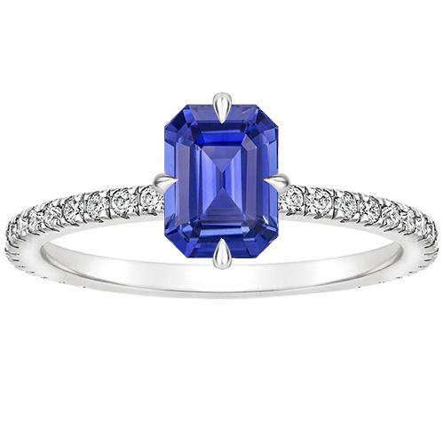 Anello di fidanzamento da donna in oro bianco con zaffiro blu e diamante 4 carati - harrychadent.it