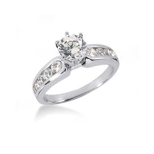 Anello di fidanzamento fantasia con diamanti Gruppo musicale 2.10 ct. Oro bianco 14K - harrychadent.it