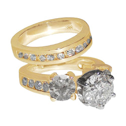 Anello di fidanzamento fantasia in oro giallo con diamante 6.50 carati