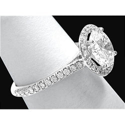Anello di fidanzamento in oro bianco 14 carati con 3 carati Halo Diamond Ring