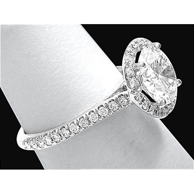 Anello di fidanzamento in oro bianco 14 carati con 3.01 carati Halo Diamond Ring - harrychadent.it