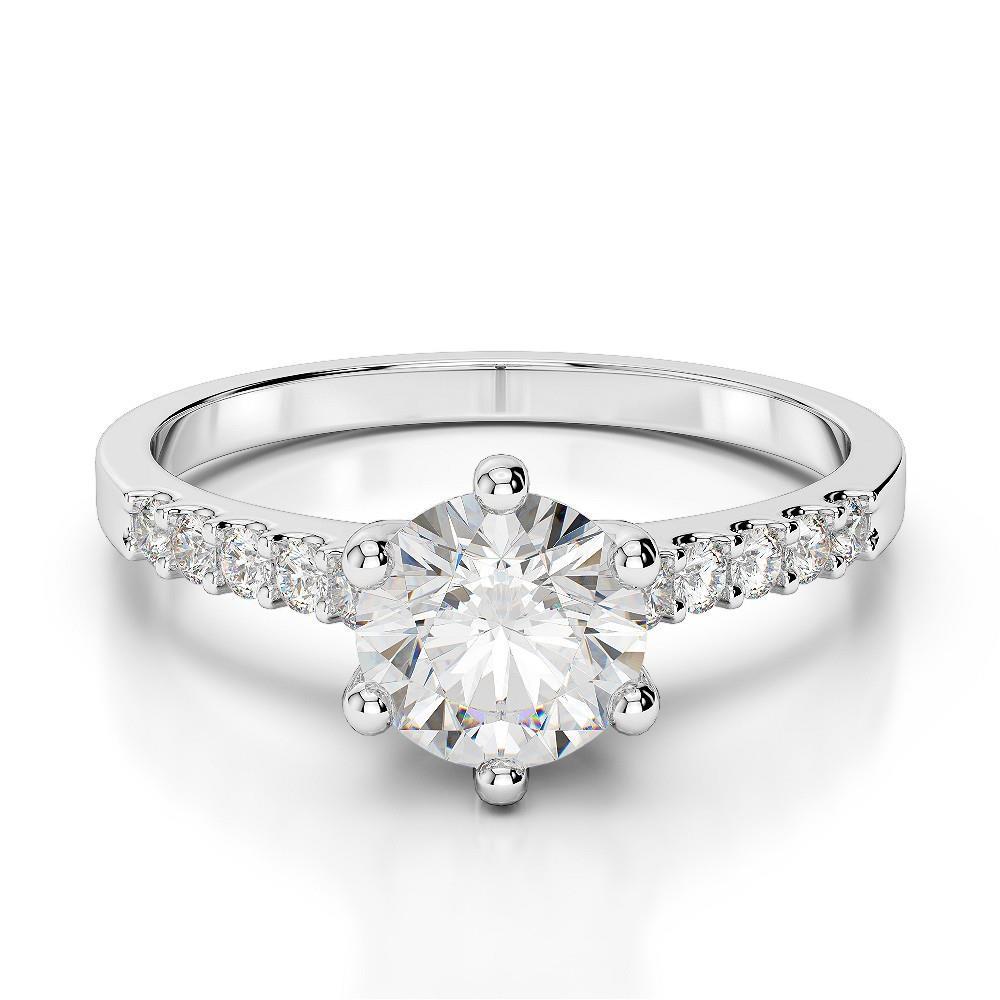 Anello di fidanzamento in oro bianco 14 carati con accenti di diamanti da 2.85 carati - harrychadent.it
