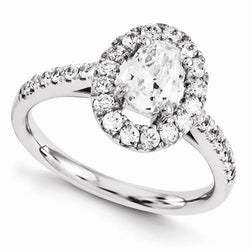 Anello di fidanzamento in oro bianco 14 carati con diamante da 1,80 ct