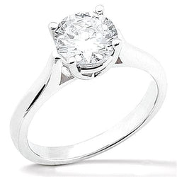 Anello di fidanzamento in oro bianco 14 carati con diamante solitario da 1.50 carati