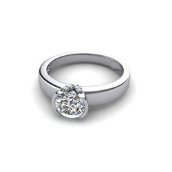 Anello di fidanzamento in oro bianco 14 carati con diamante taglio rotondo da 1,50 ct