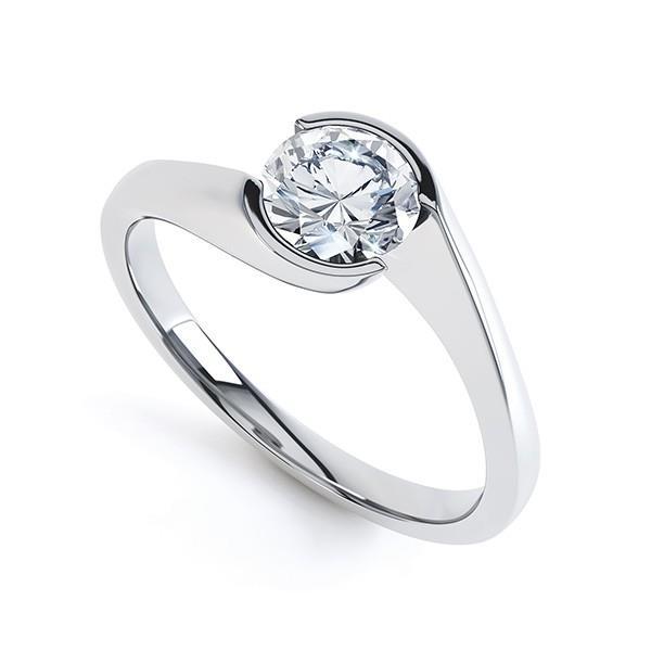 Anello di fidanzamento in oro bianco 14 carati con diamante taglio rotondo da 1,60 carati - harrychadent.it