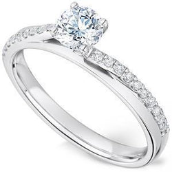 Anello di fidanzamento in oro bianco 14 carati con diamanti a taglio rotondo da 2,25 carati