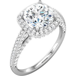 Anello di fidanzamento in oro bianco 14K . con diamante tondo 2.30 carati
