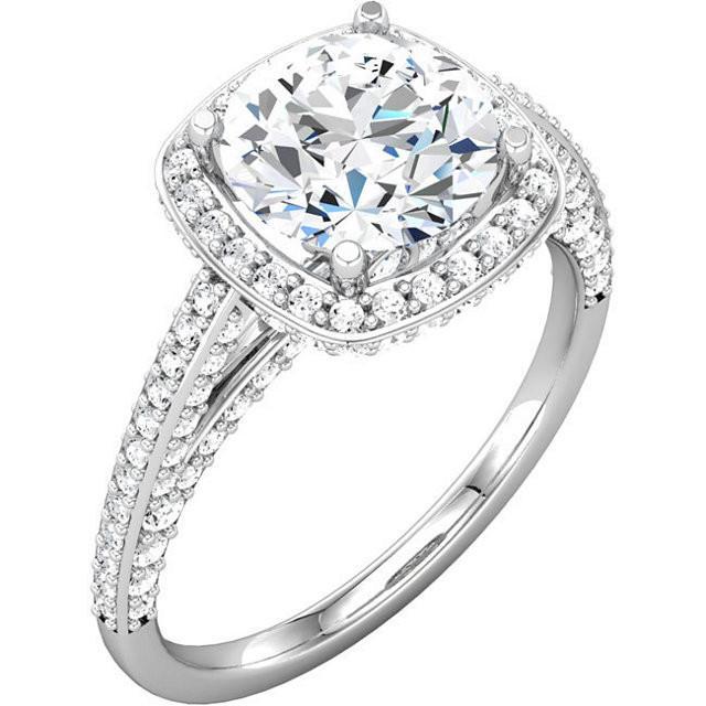 Anello di fidanzamento in oro bianco 14K . con diamante tondo 2.31 carati - harrychadent.it