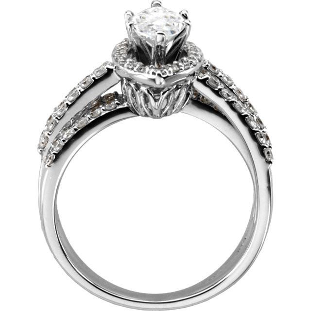 Anello di fidanzamento in oro bianco 14K . con diamanti tondi e marquise da 2.75 carati - harrychadent.it
