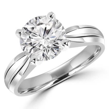 Anello di fidanzamento in oro bianco 14K con diamante rotondo 1 carato - harrychadent.it