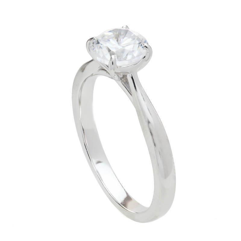 Anello di fidanzamento in oro bianco 14k solitario con diamante rotondo da 1,4 carati - harrychadent.it