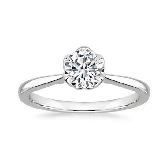 Anello di fidanzamento in oro bianco con diamante naturale taglio rotondo 1.70 carati - harrychadent.it