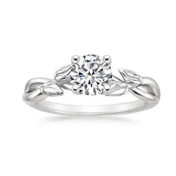 Anello di fidanzamento in oro bianco con diamante solitario rotondo da 1,60 carati Nuovo