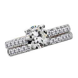 Anello di fidanzamento in oro con gioielli rotondi con diamanti tagliati a miniera antica 6 carati
