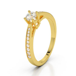 Anello di fidanzamento in oro giallo con diamante scintillante da 1.50 ct