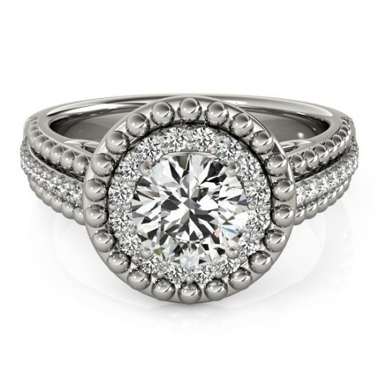 Anello di fidanzamento in stile antico con diamante 2 carati in oro bianco 14K - harrychadent.it