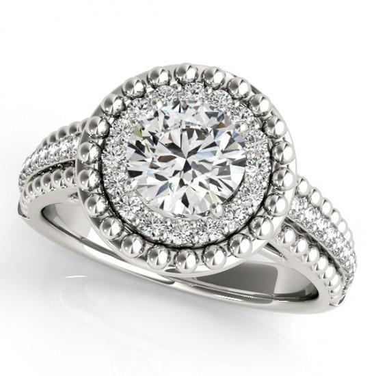 Anello di fidanzamento in stile antico con diamante 2 carati in oro bianco 14K - harrychadent.it